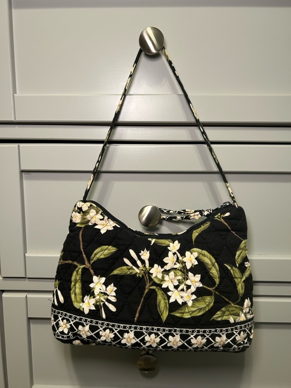 Vintage Vera Bradley White Floral Shoulder Bag